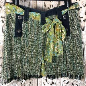 Dolce & Gabbana Woven tweed and chiffon skirt 28